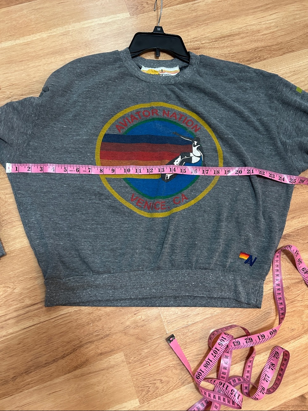 AVIATOR NATION RELAXED VENICE CREW SWEATSHIRT HEATHER GREY Small - Picture 5 of 11